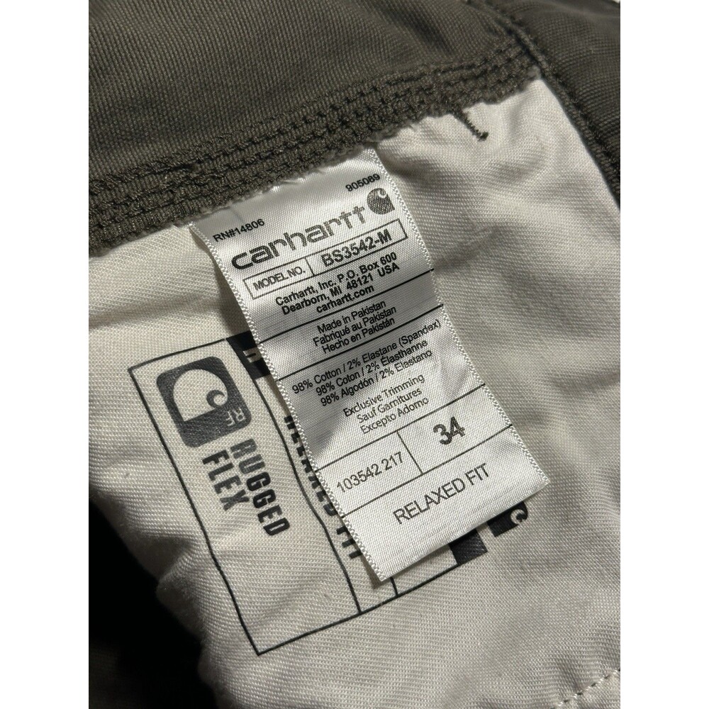 Carhartt Relaxed Fit Cargo Shorts 10" Inseam Green Men’s 34 Workwear 103542 217 - Picture 10 of 12